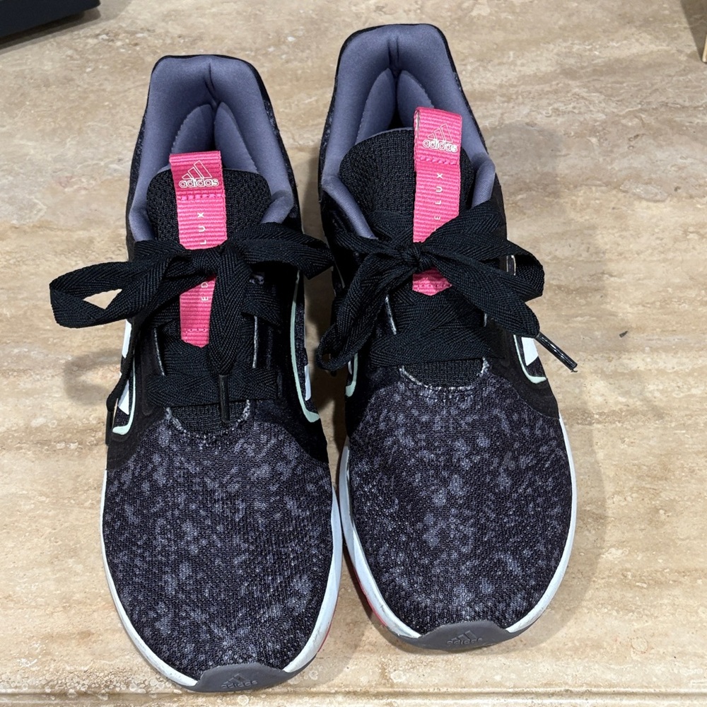 Adidas Edge Lux Women's Black and Pink Patterned Sneakers - like new